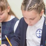 Photo collage of Riverside pupils in class